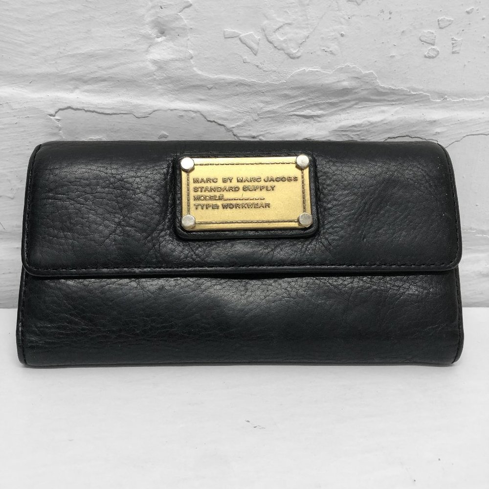 MARC BY MARC JACOBS Standard Supply Black Leather Wallet - soft